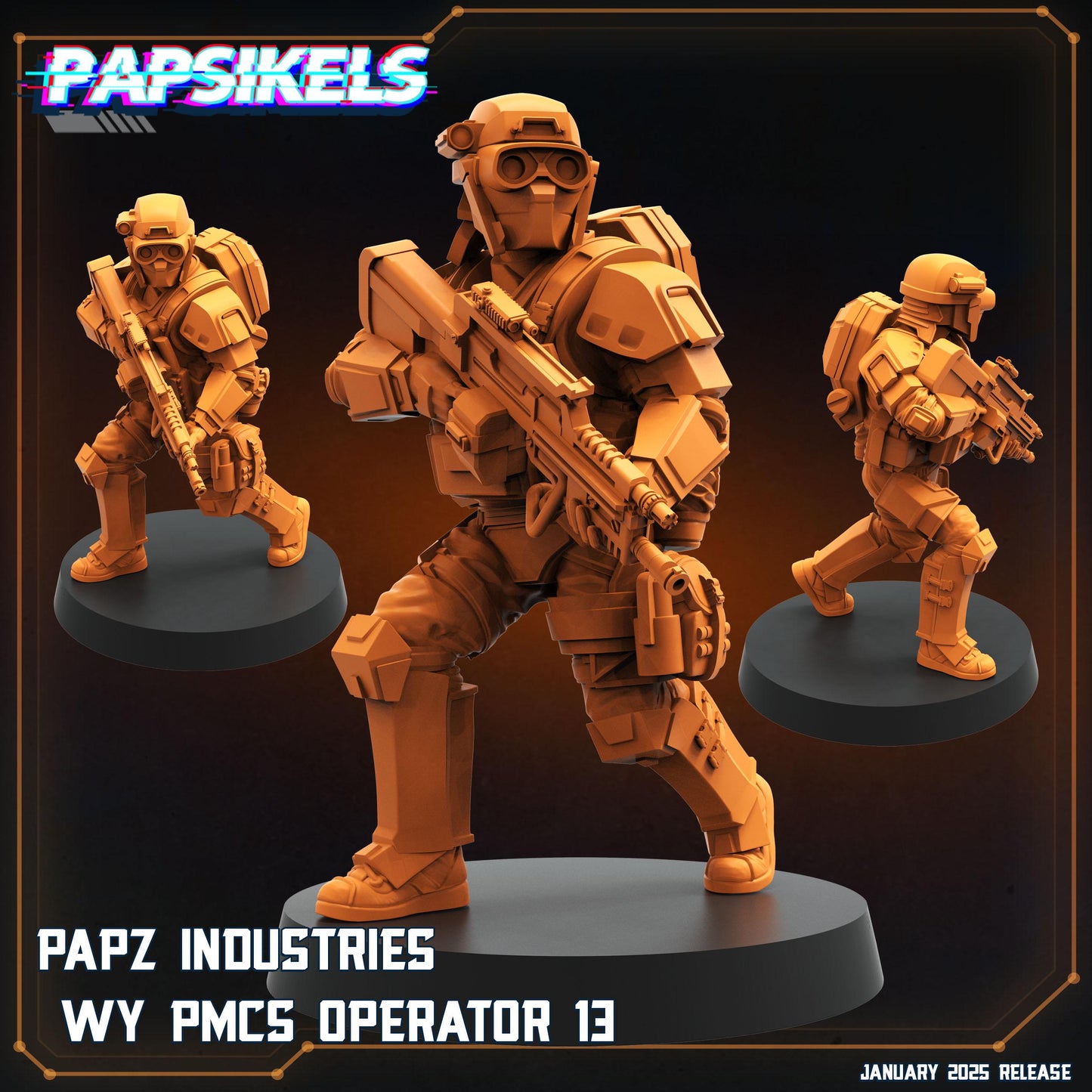 PMCS Operators - 3D Printed Miniature - Sci-fi Miniature - Tabletop Miniature - D&D - Papsikel