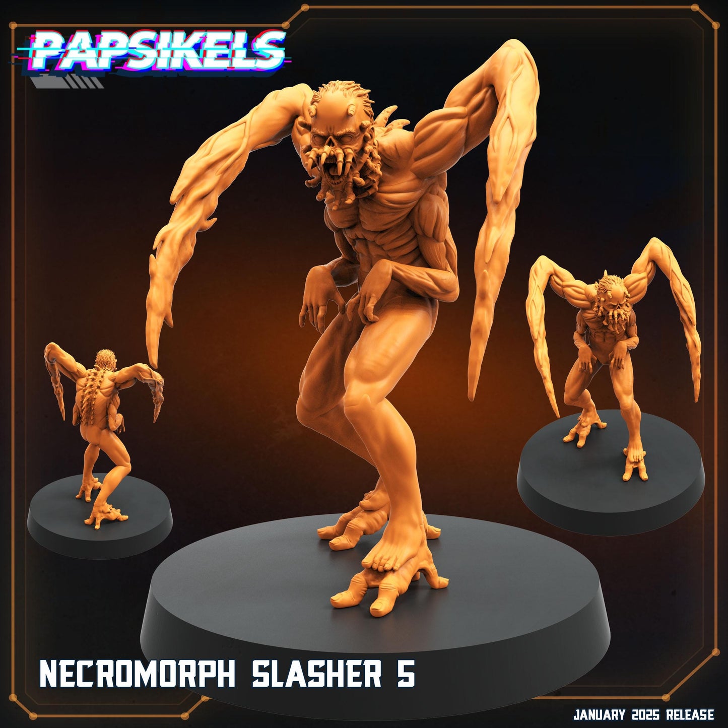 Necromorphs - 3D Printed Miniature - Sci-fi Miniature - Tabletop Miniature - D&D - Papsikel