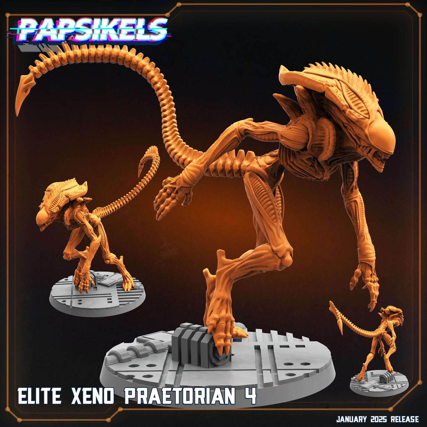 Xeno Pretorian - 3D Printed Miniature - Sci-fi Miniature - Tabletop Miniature - D&D - Papsikel