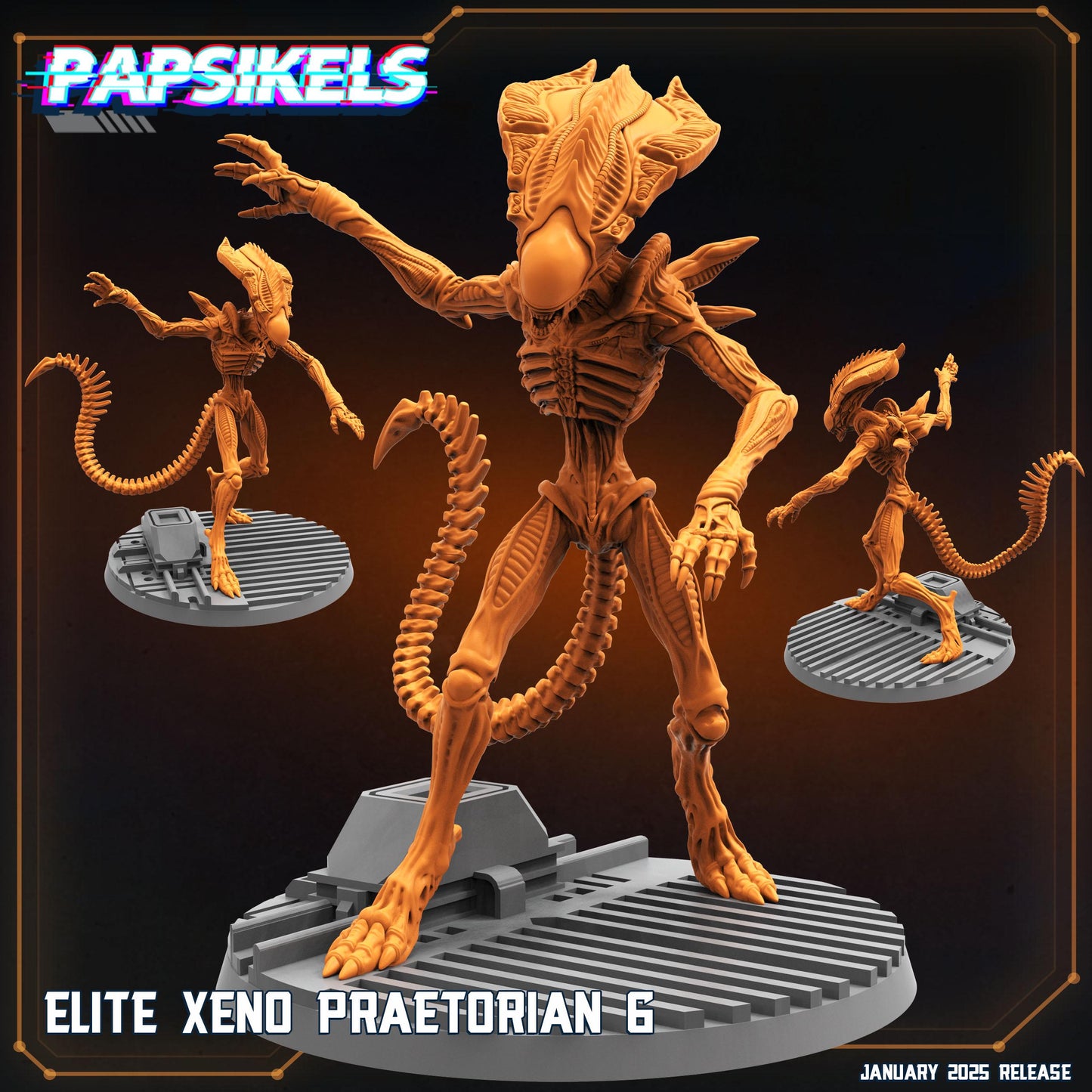 Xeno Pretorian - 3D Printed Miniature - Sci-fi Miniature - Tabletop Miniature - D&D - Papsikel