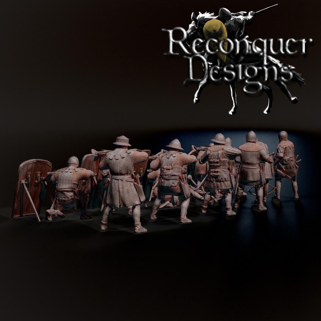 Heavy Crossbowmen - Resin Miniature - Tabletop miniature - Medieval Miniature