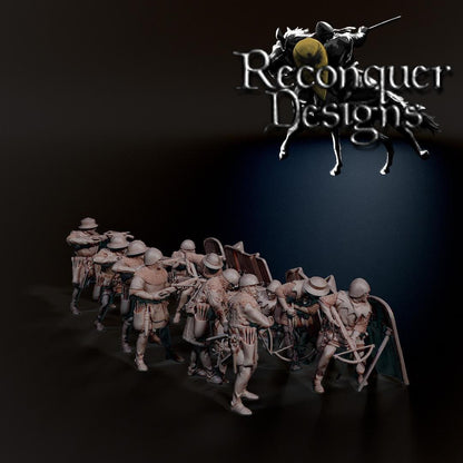 Heavy Crossbowmen -  Resin Miniature - Tabletop  miniature - Medieval Miniature