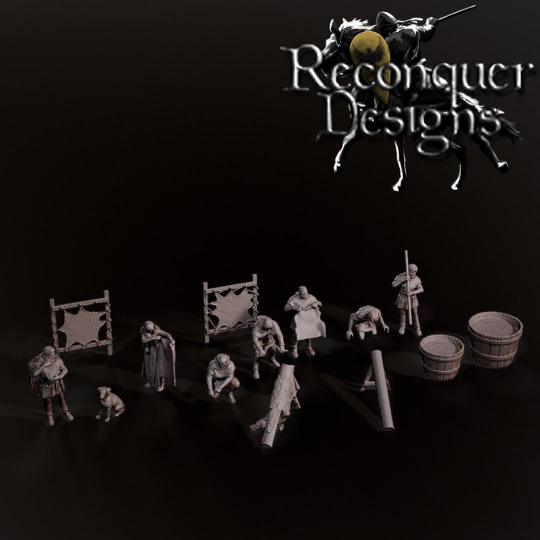 Tanners -  Resin Miniature - Tabletop  miniature - Medieval Miniature