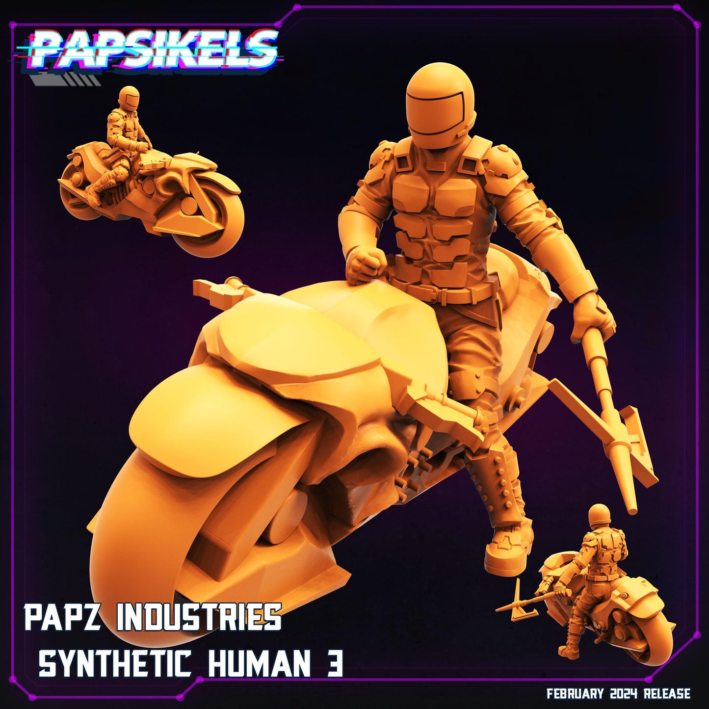 Synthetic Human -  Resin Miniature - Tabletop  miniature - Fantasy Miniature - 32mm - D&D -  Sci-fi Miniature - Papsikel