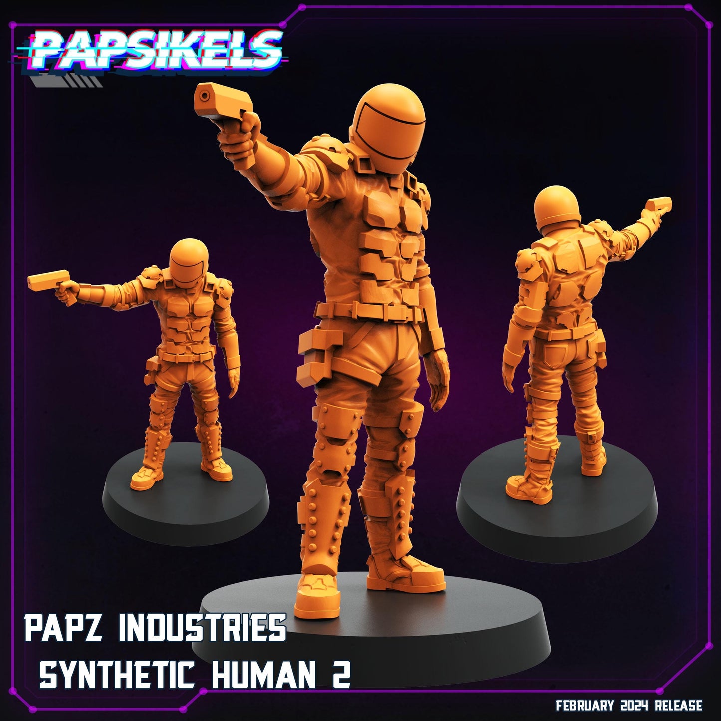 Synthetic Human -  Resin Miniature - Tabletop  miniature - Fantasy Miniature - 32mm - D&D -  Sci-fi Miniature - Papsikel