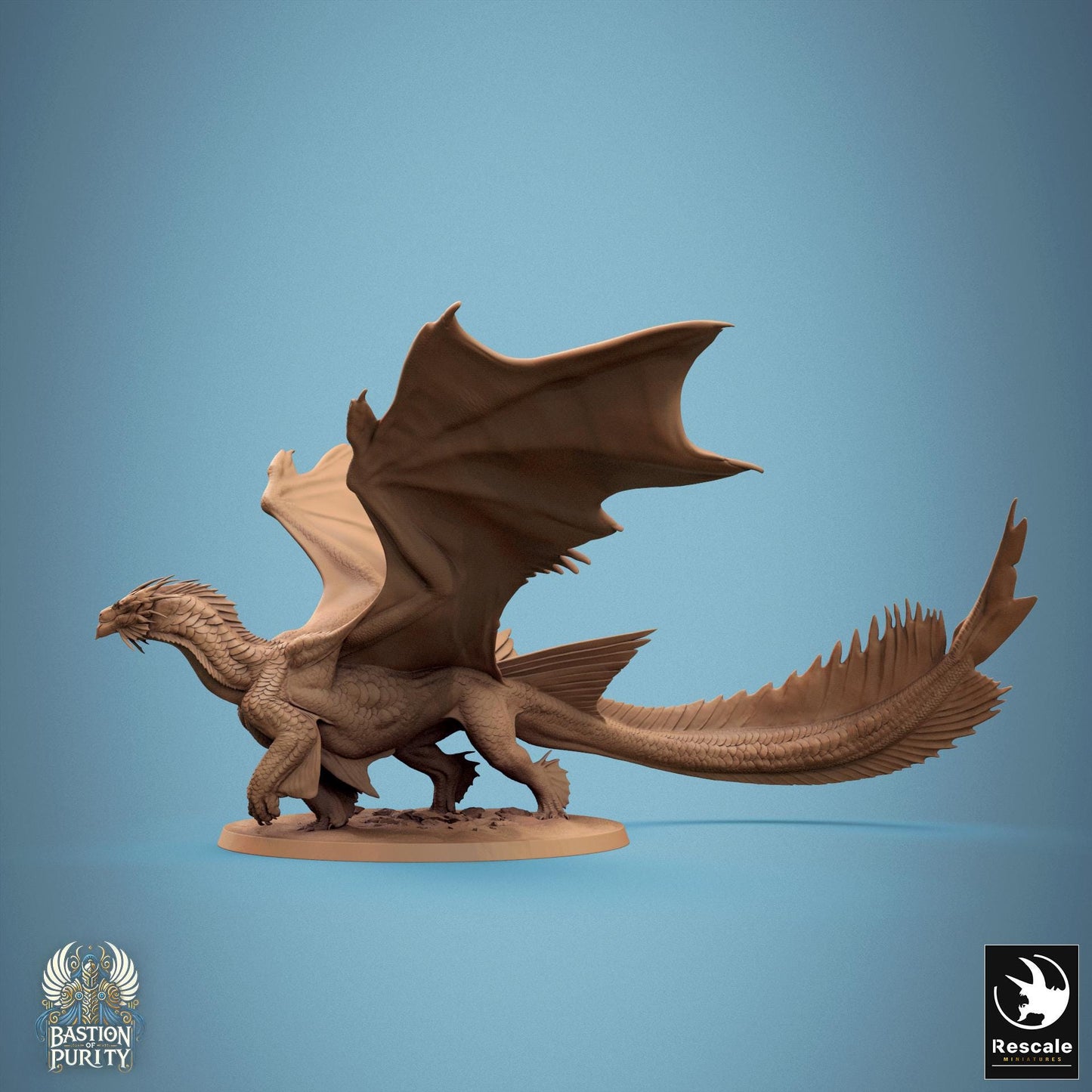 Bronze Dragon  - Hollowed -  Resin Miniature - Tabletop  miniature - Fantasy Miniature - 32mm - D&D -  Sci-fi Miniature - Rescale