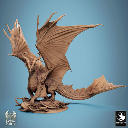 Bronze Dragon  - Hollowed -  Resin Miniature - Tabletop  miniature - Fantasy Miniature - 32mm - D&D -  Sci-fi Miniature - Rescale DnD