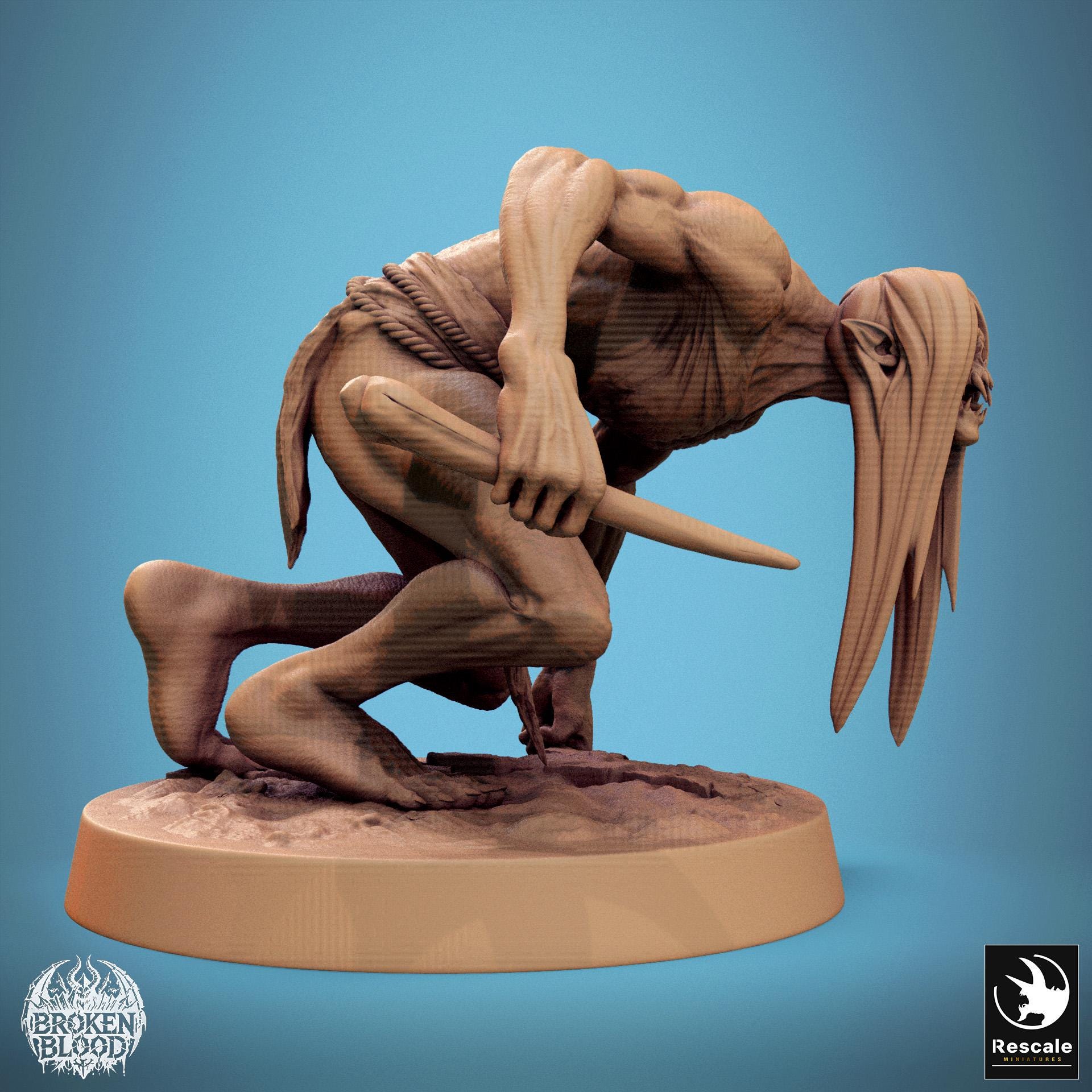 Ghoul Savage 2 - Resin Miniature - Tabletop miniature - Fantasy Miniature - 32mm - D&D - Sci-fi Miniature - Papsikel DnD