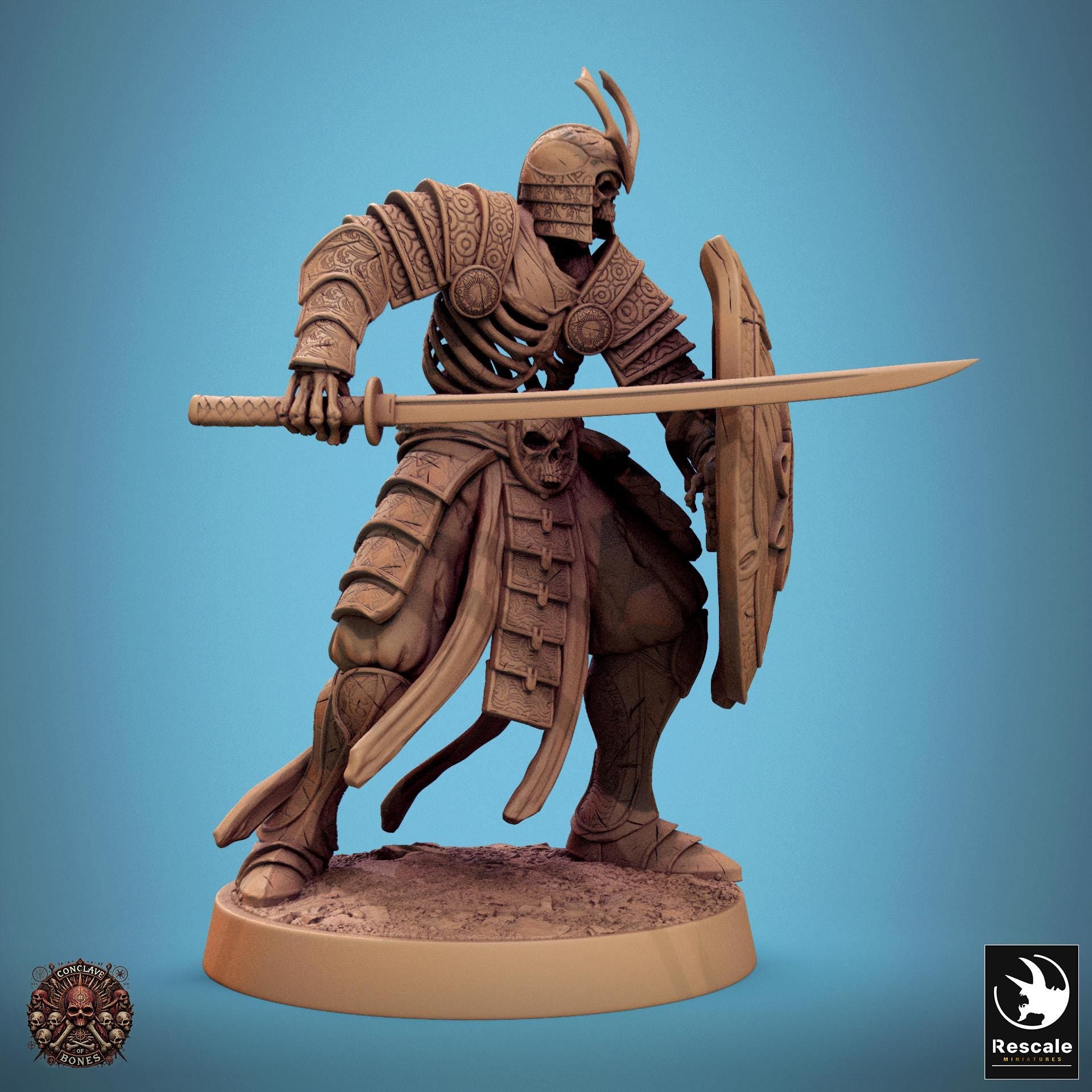 Oriental Skeletons 1 - Resin Miniature - Tabletop miniature - Fantasy Miniature - 32mm - D&D - Sci-fi Miniature - Rescale DnD