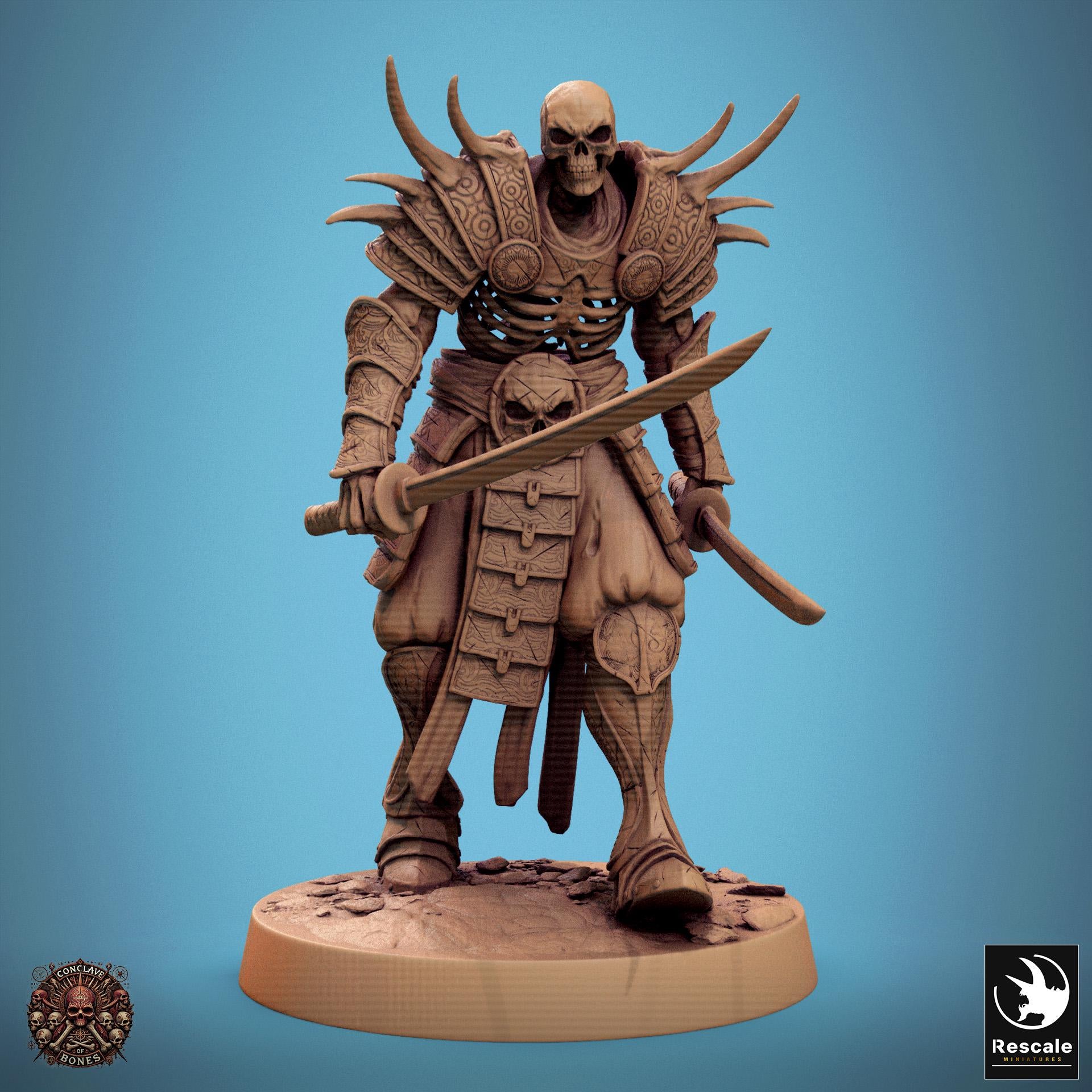Oriental Skeletons 2 - Resin Miniature - Tabletop miniature - Fantasy Miniature - 32mm - D&D - Sci-fi Miniature - Rescale DnD