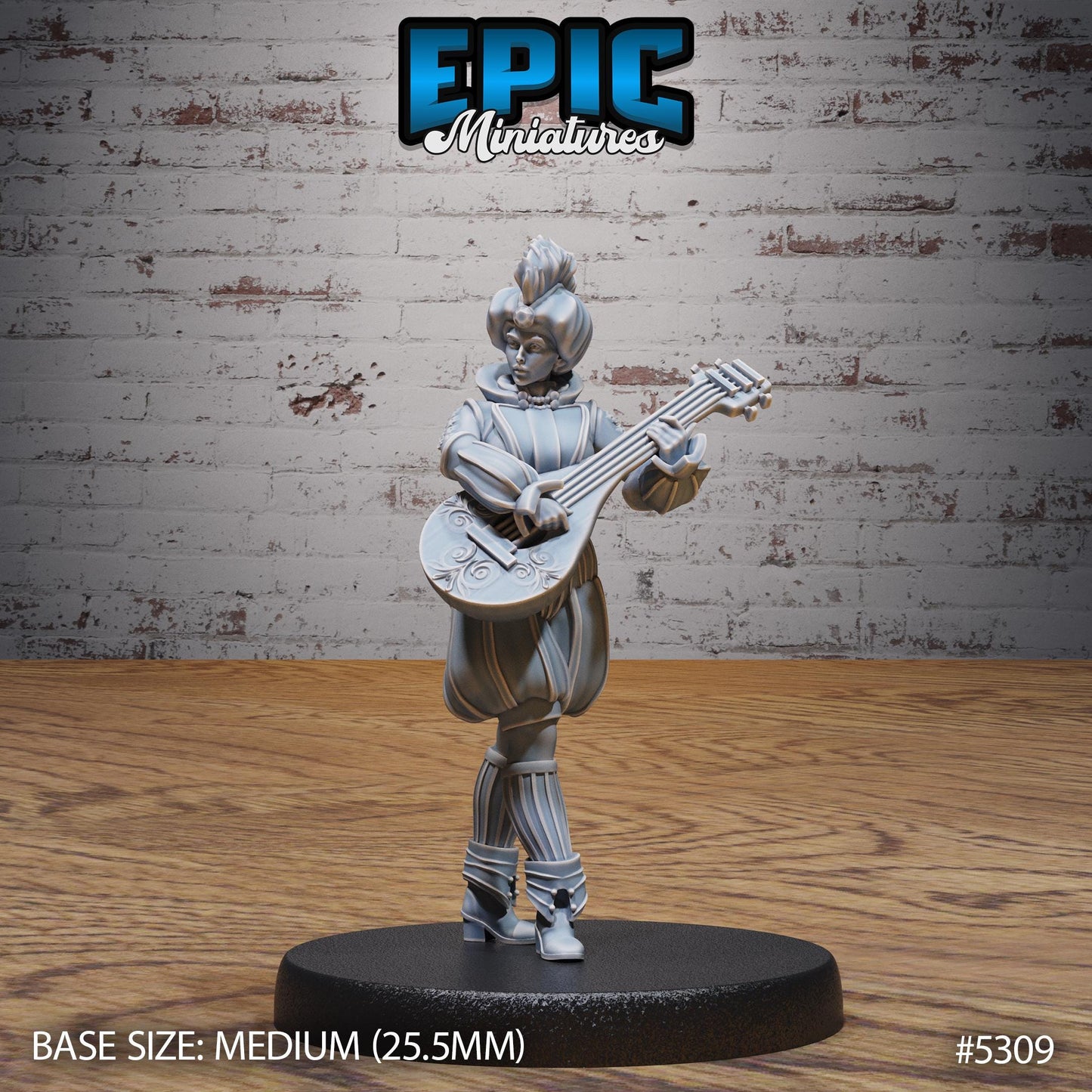DnD Bard Adventurer -  Resin Miniature - Tabletop  miniature - Fantasy Miniature - 32mm - D&D -  Sci-fi Miniature - Rescale