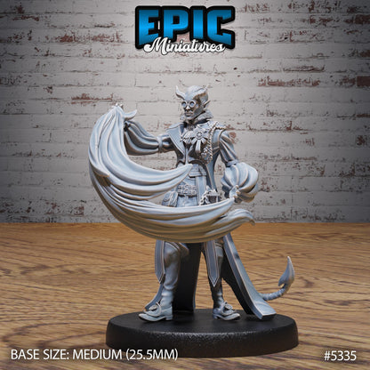 DnD Tiefling -  Resin Miniature - Tabletop  miniature - Fantasy Miniature - 32mm - D&D -  Sci-fi Miniature