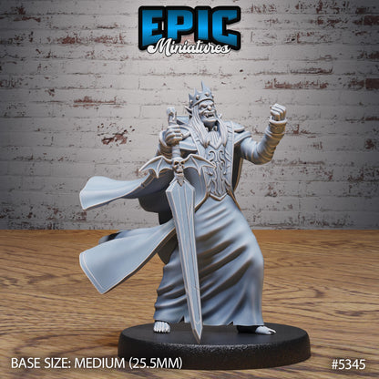 DnD Vampire King -  Resin Miniature - Tabletop  miniature - Fantasy Miniature - 32mm - D&D -  Sci-fi Miniature