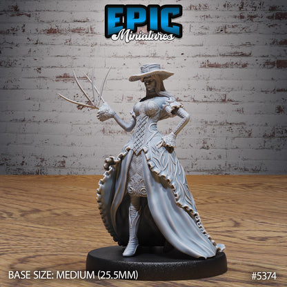 Royal Vampire Lady -  Resin Miniature - Tabletop  miniature - Fantasy Miniature - 32mm - D&D -  Sci-fi Miniature