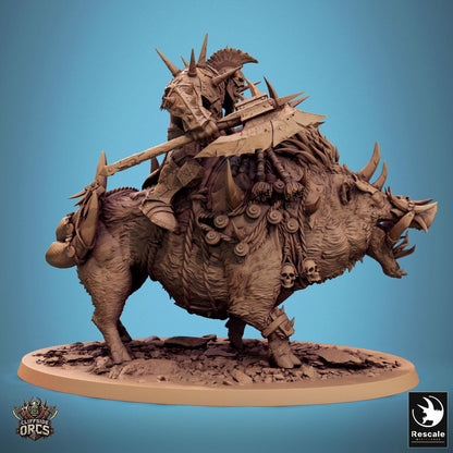 Boars Mounted - Resin Miniature - Tabletop miniature - Fantasy Miniature - 32mm - D&D - Sci-fi Miniature - Papsikel DnD