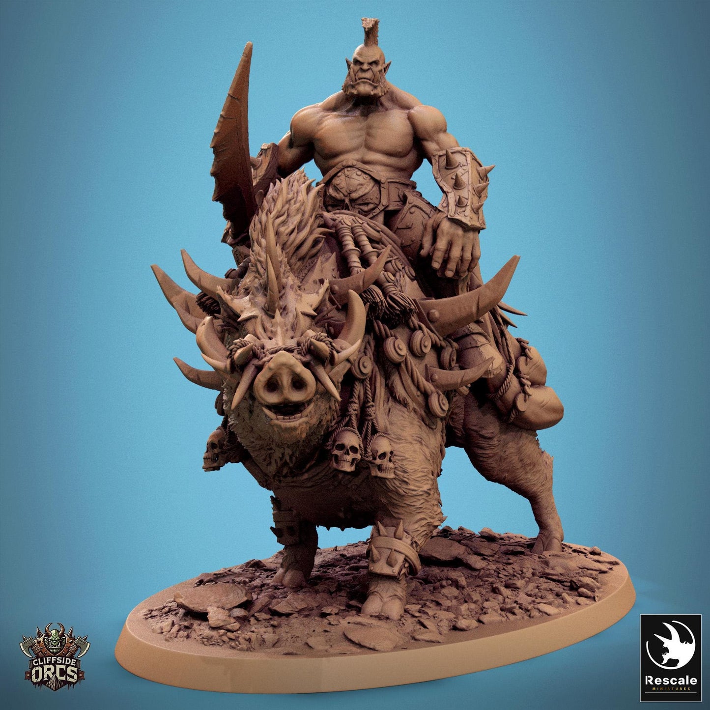 Boars Mounted -  Resin Miniature - Tabletop  miniature - Fantasy Miniature - 32mm - D&D -  Sci-fi Miniature - Papsikel DnD