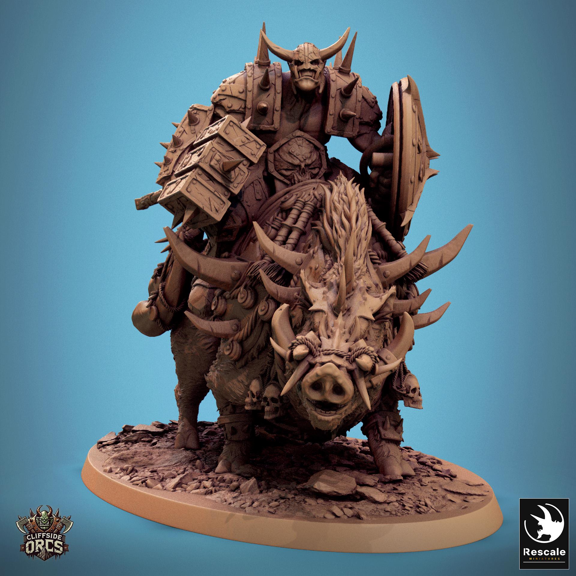 Boars Mounted - Resin Miniature - Tabletop miniature - Fantasy Miniature - 32mm - D&D - Sci-fi Miniature - Papsikel DnD