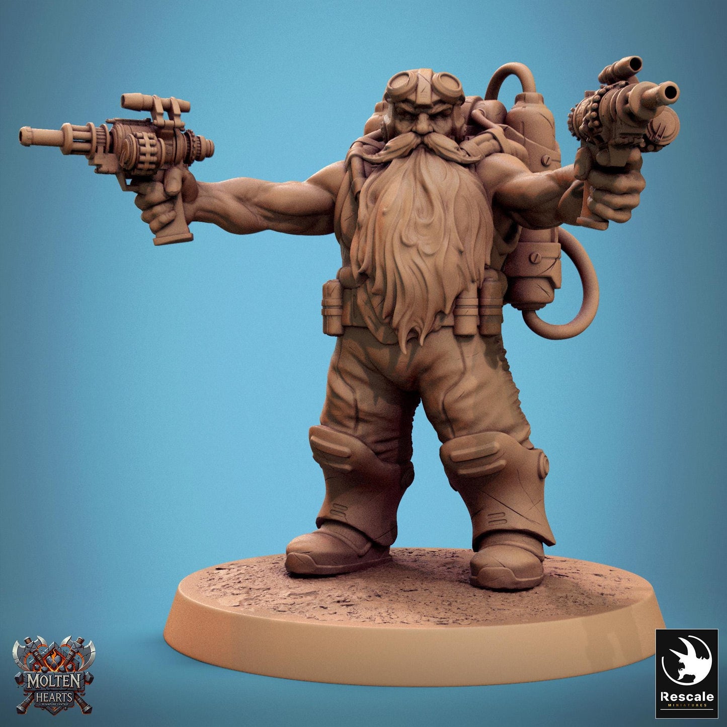 Dwarf Steampunk 1 - Resin Miniature - Tabletop miniature - Fantasy Miniature - 32mm - D&D - Sci-fi Miniature - DnD