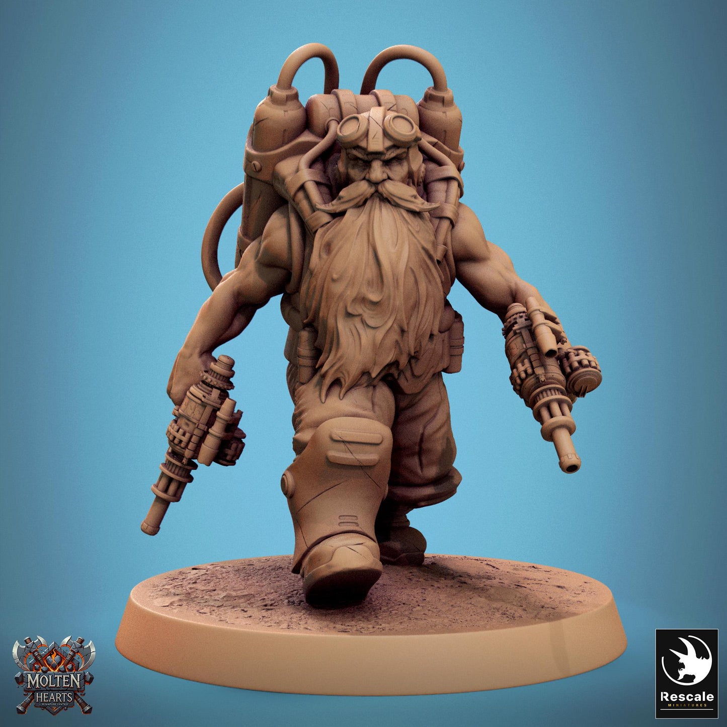 Dwarf Steampunk 1 - Resin Miniature - Tabletop miniature - Fantasy Miniature - 32mm - D&D - Sci-fi Miniature - DnD