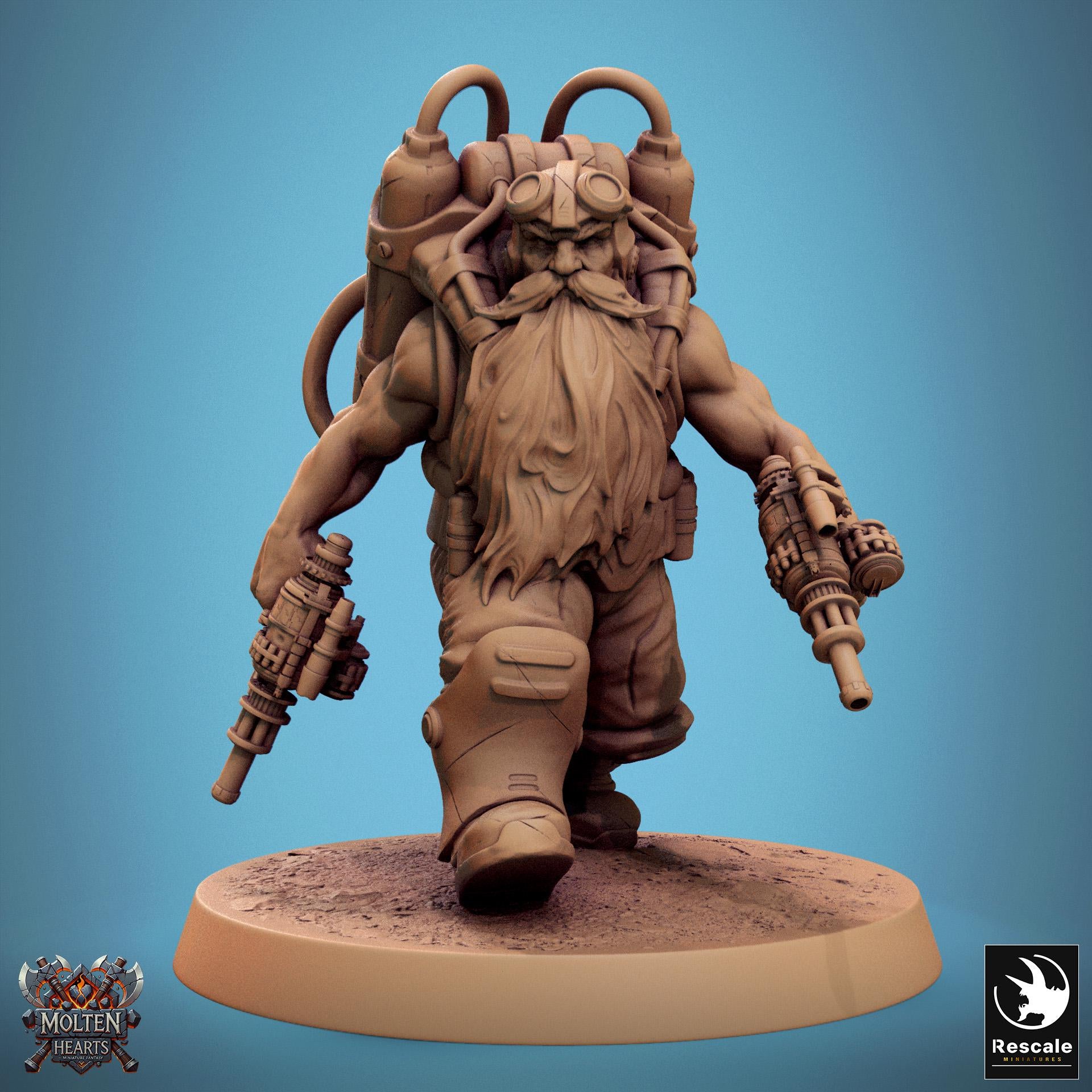Dwarf Steampunk 1 - Resin Miniature - Tabletop miniature - Fantasy Miniature - 32mm - D&D - Sci-fi Miniature - DnD