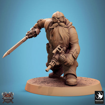 Dwarf Steampunk 1 - Resin Miniature - Tabletop miniature - Fantasy Miniature - 32mm - D&D - Sci-fi Miniature - DnD
