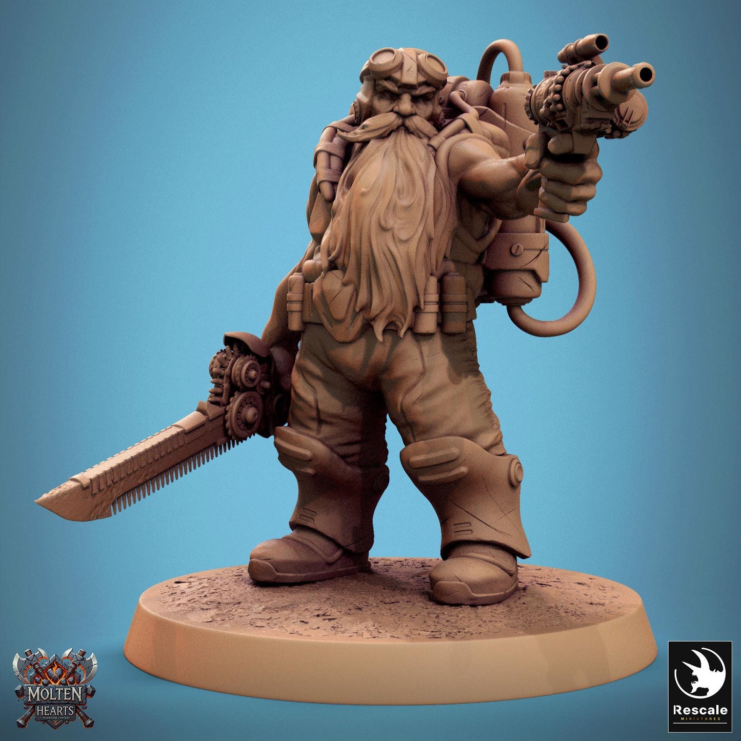 Dwarf Steampunk 2 - Resin Miniature - Tabletop miniature - Fantasy Miniature - 32mm - D&D - Sci-fi Miniature - DnD