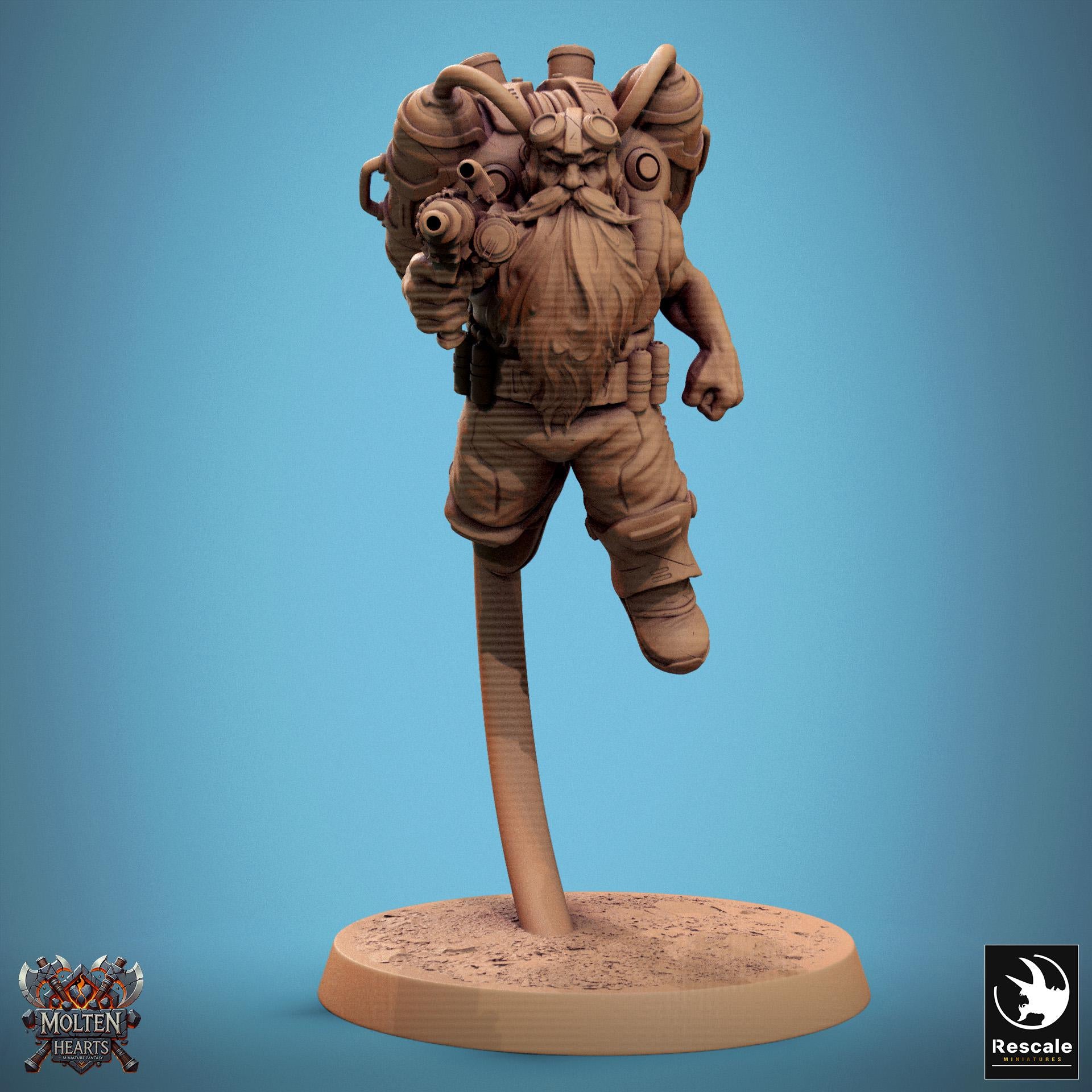Dwarf Steampunk 2 - Resin Miniature - Tabletop miniature - Fantasy Miniature - 32mm - D&D - Sci-fi Miniature - DnD