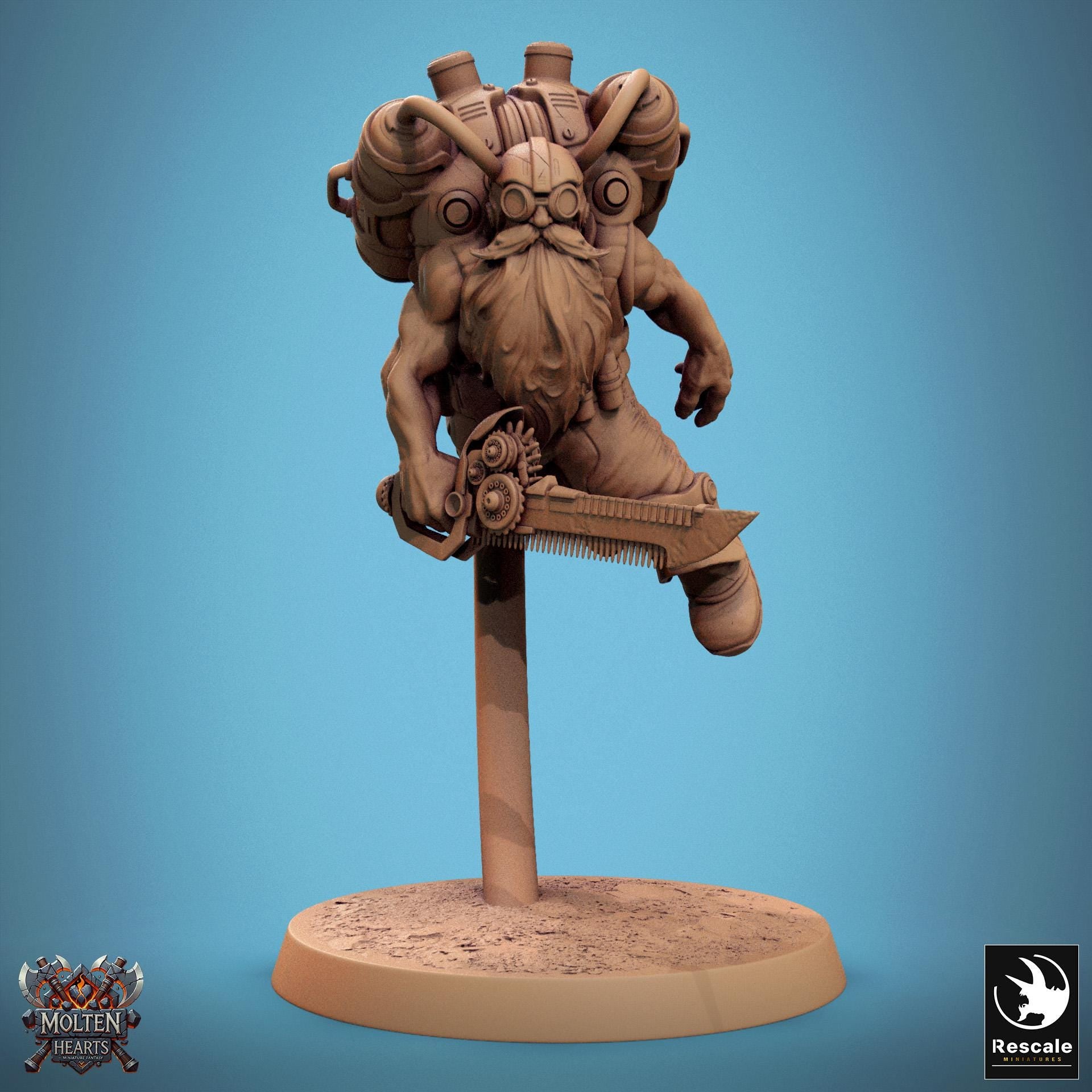 Dwarf Steampunk 2 - Resin Miniature - Tabletop miniature - Fantasy Miniature - 32mm - D&D - Sci-fi Miniature - DnD