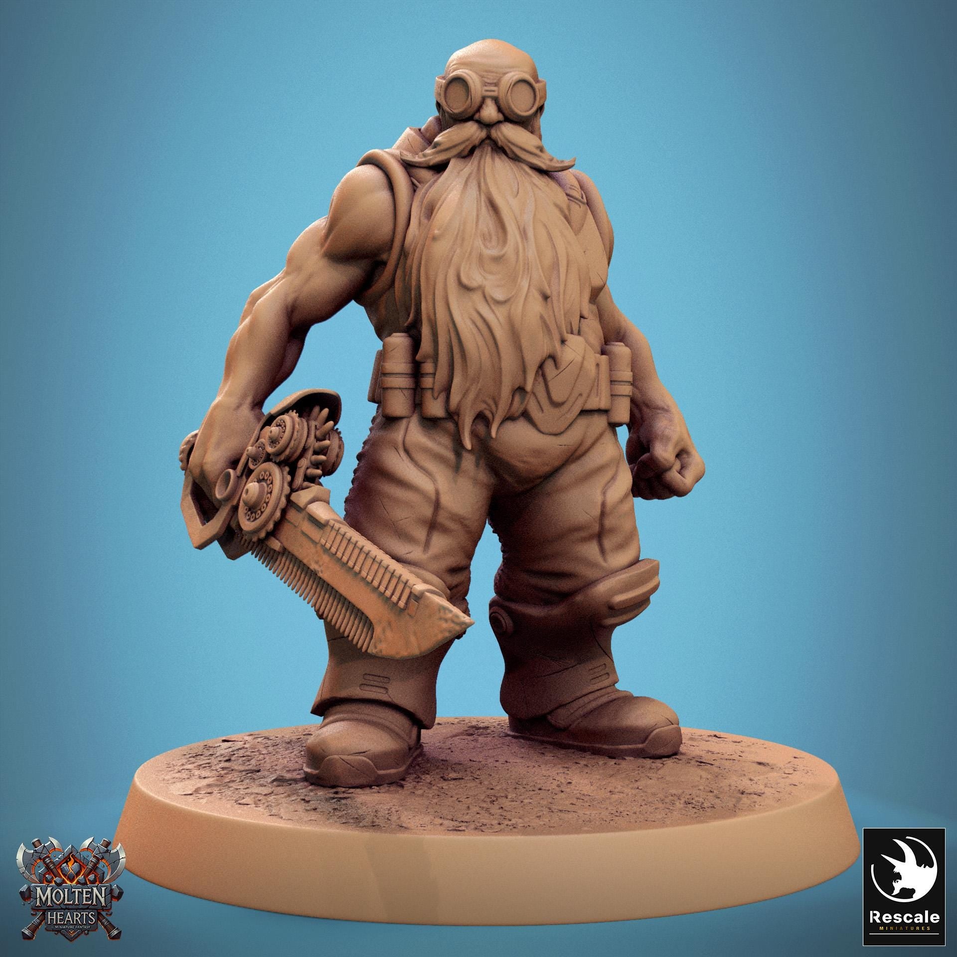 Dwarf Steampunk 2 - Resin Miniature - Tabletop miniature - Fantasy Miniature - 32mm - D&D - Sci-fi Miniature - DnD