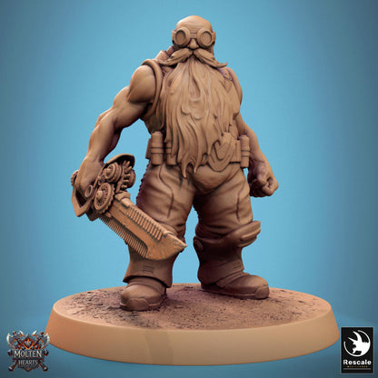 Dwarf Steampunk 2 - Resin Miniature - Tabletop miniature - Fantasy Miniature - 32mm - D&D - Sci-fi Miniature - DnD