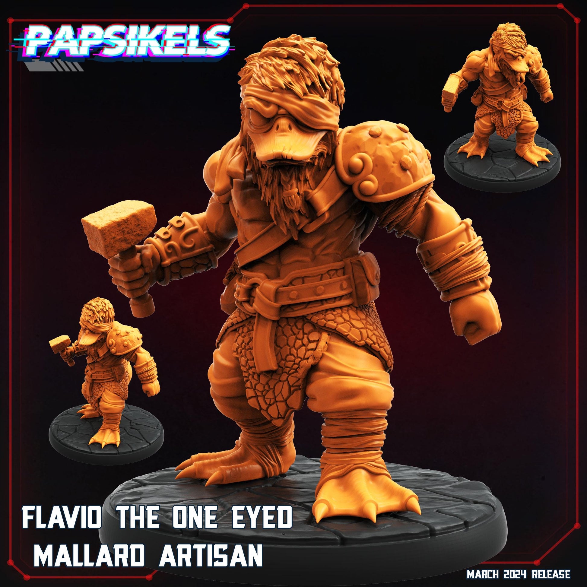 Flavio one eye - Resin Miniature - Tabletop miniature - Fantasy Miniature - 32mm - D&D - Sci-fi Miniature- Papsikel