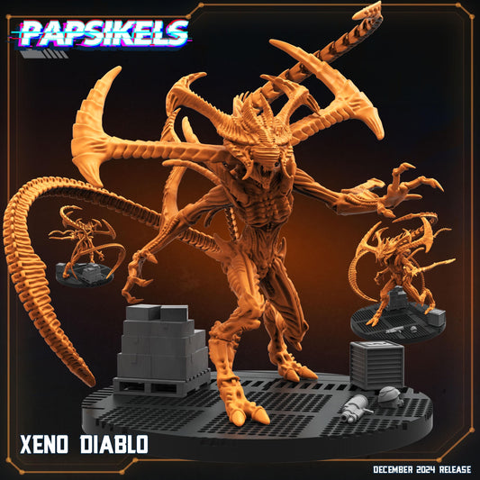 Xeno Diablo -  Resin Miniature - Tabletop  miniature - Fantasy Miniature - 32mm - D&D -  Sci-fi Miniature- Papsikel