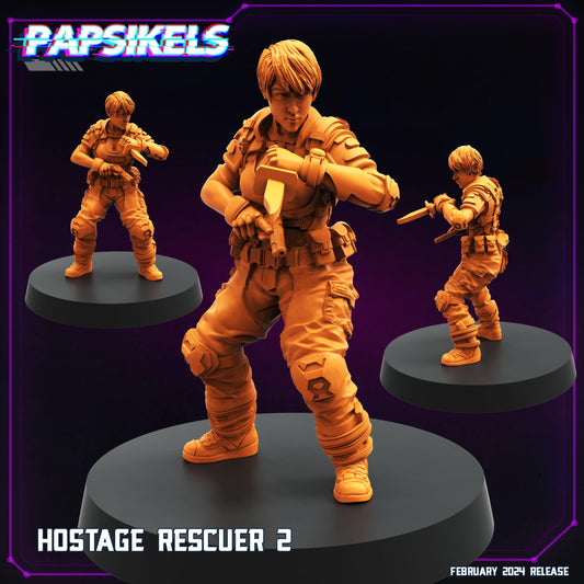 Hostage Rescuer -  Resin Miniature - Tabletop  miniature - Fantasy Miniature - 32mm - D&D -  Sci-fi Miniature - Papsikel