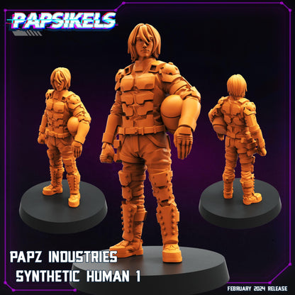 Synthetic Human -  Resin Miniature - Tabletop  miniature - Fantasy Miniature - 32mm - D&D -  Sci-fi Miniature - Papsikel