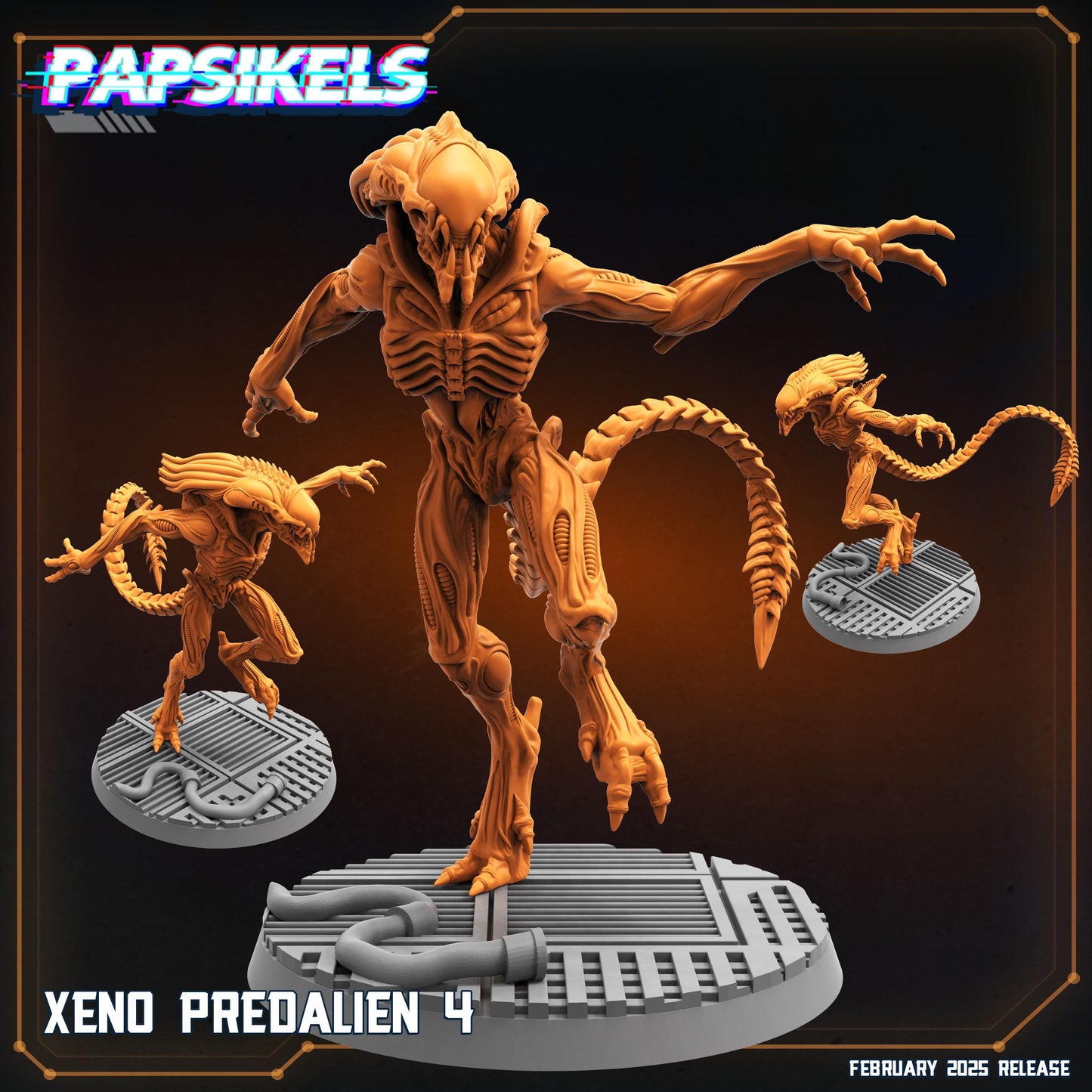 Xeno Predaliens -  Resin Miniature - Tabletop  miniature - Fantasy Miniature - 32mm - D&D -  Sci-fi Miniature - Papsikel