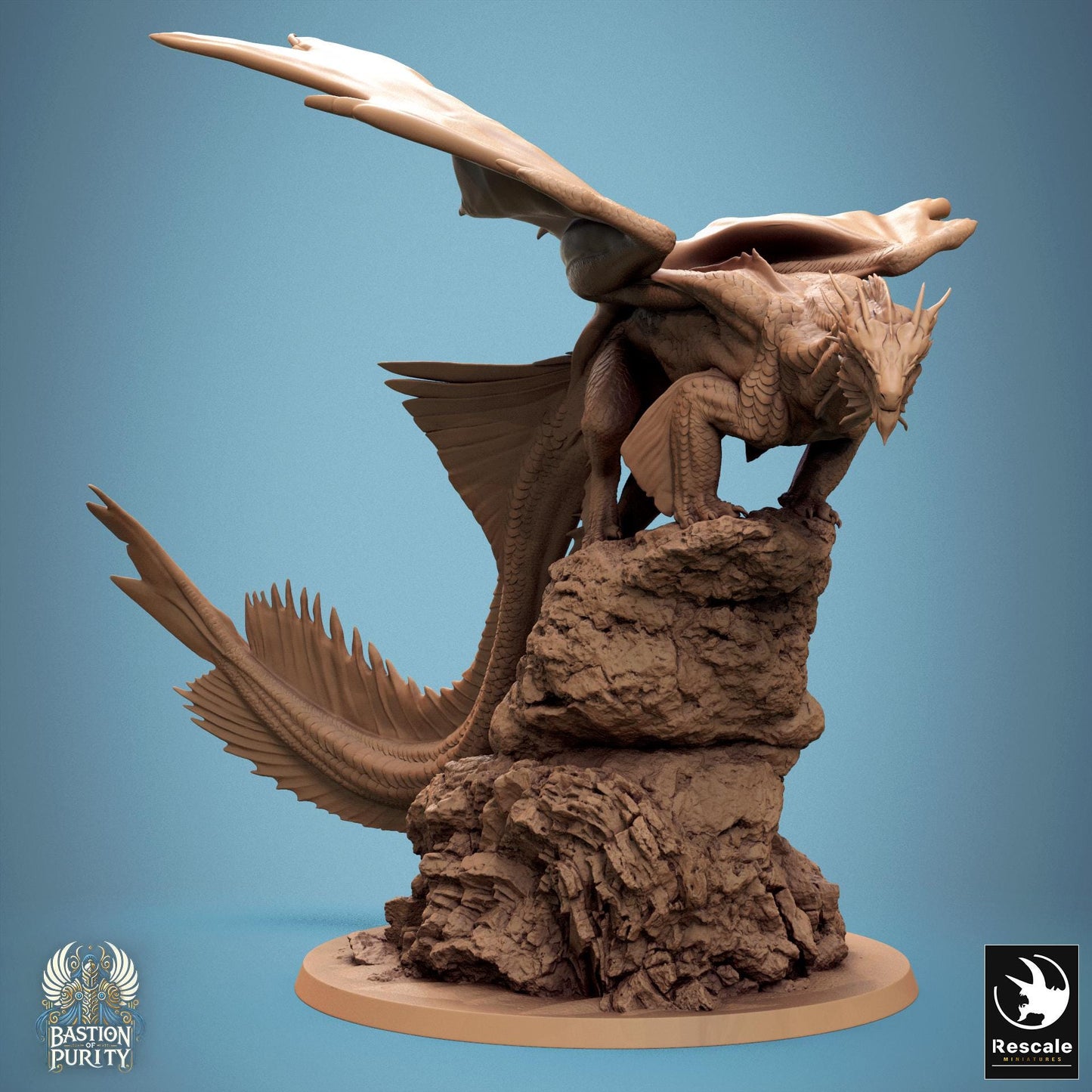 Bronze Dragon  - Hollowed -  Resin Miniature - Tabletop  miniature - Fantasy Miniature - 32mm - D&D -  Sci-fi Miniature - Rescale