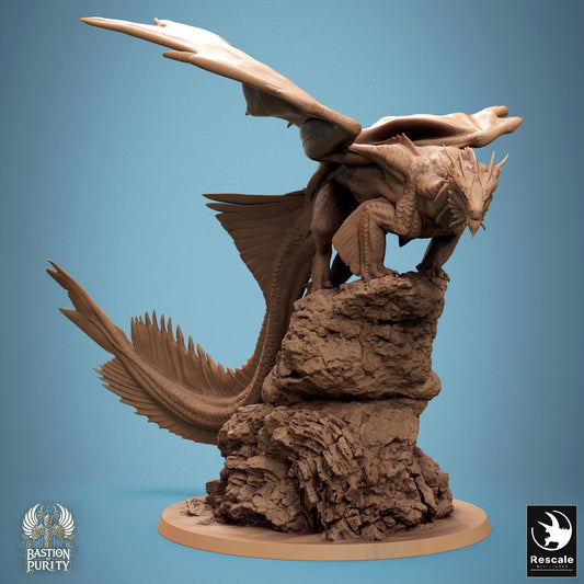 Bronze Dragon  - Hollowed -  Resin Miniature - Tabletop  miniature - Fantasy Miniature - 32mm - D&D -  Sci-fi Miniature - Rescale