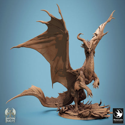 Bronze Dragon - Hollowed - Resin Miniature - Tabletop miniature - Fantasy Miniature - 32mm - D&D - Sci-fi Miniature - Rescale DnD