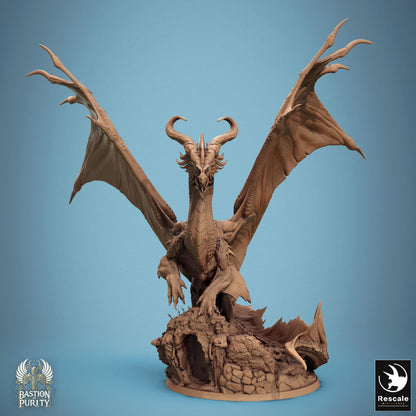 Bronze Dragon  - Hollowed -  Resin Miniature - Tabletop  miniature - Fantasy Miniature - 32mm - D&D -  Sci-fi Miniature - Rescale DnD