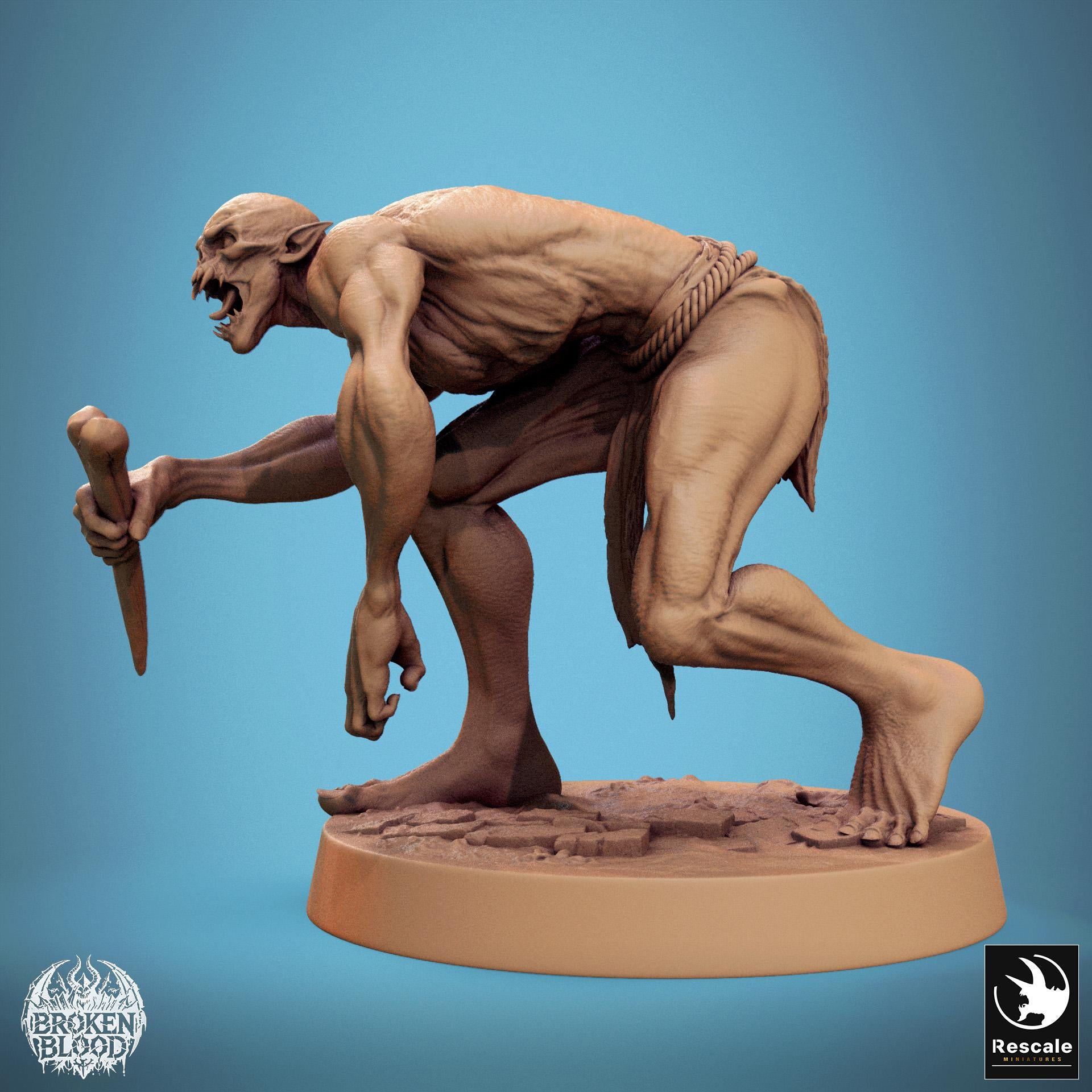 Ghoul Savage 2 - Resin Miniature - Tabletop miniature - Fantasy Miniature - 32mm - D&D - Sci-fi Miniature - Papsikel DnD