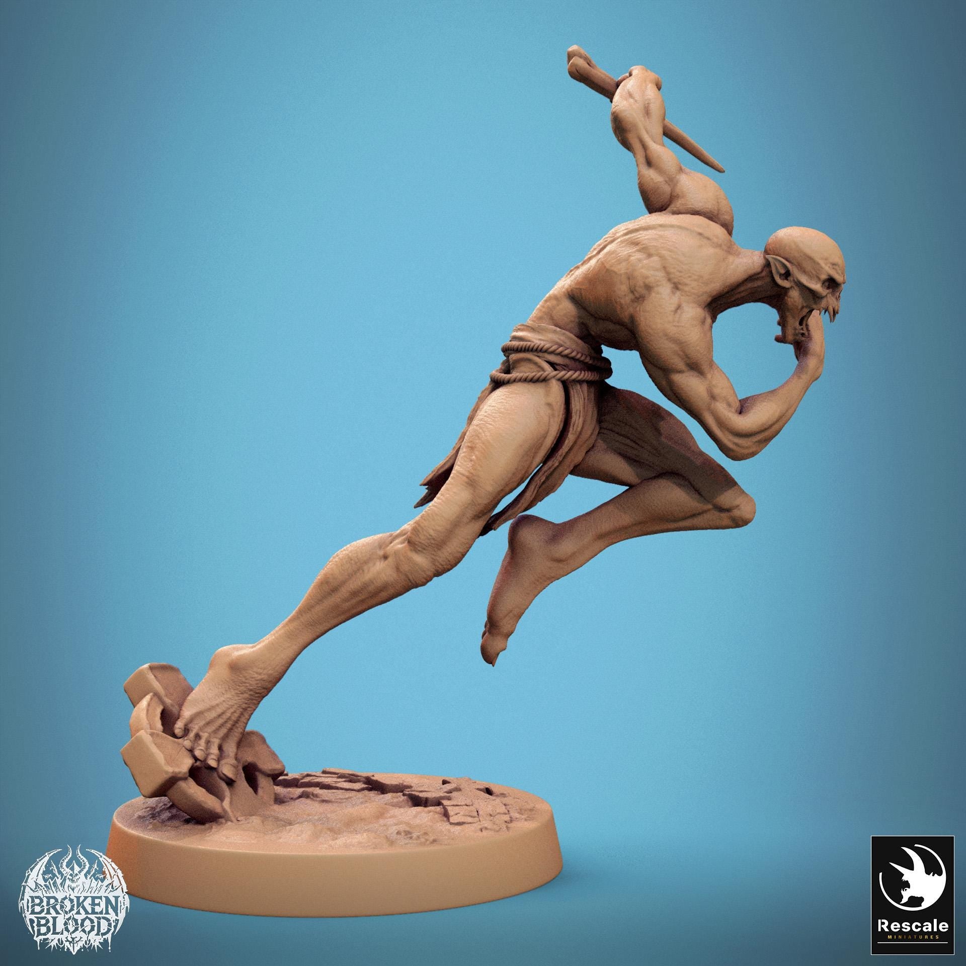 Ghoul Savage 2 - Resin Miniature - Tabletop miniature - Fantasy Miniature - 32mm - D&D - Sci-fi Miniature - Papsikel DnD