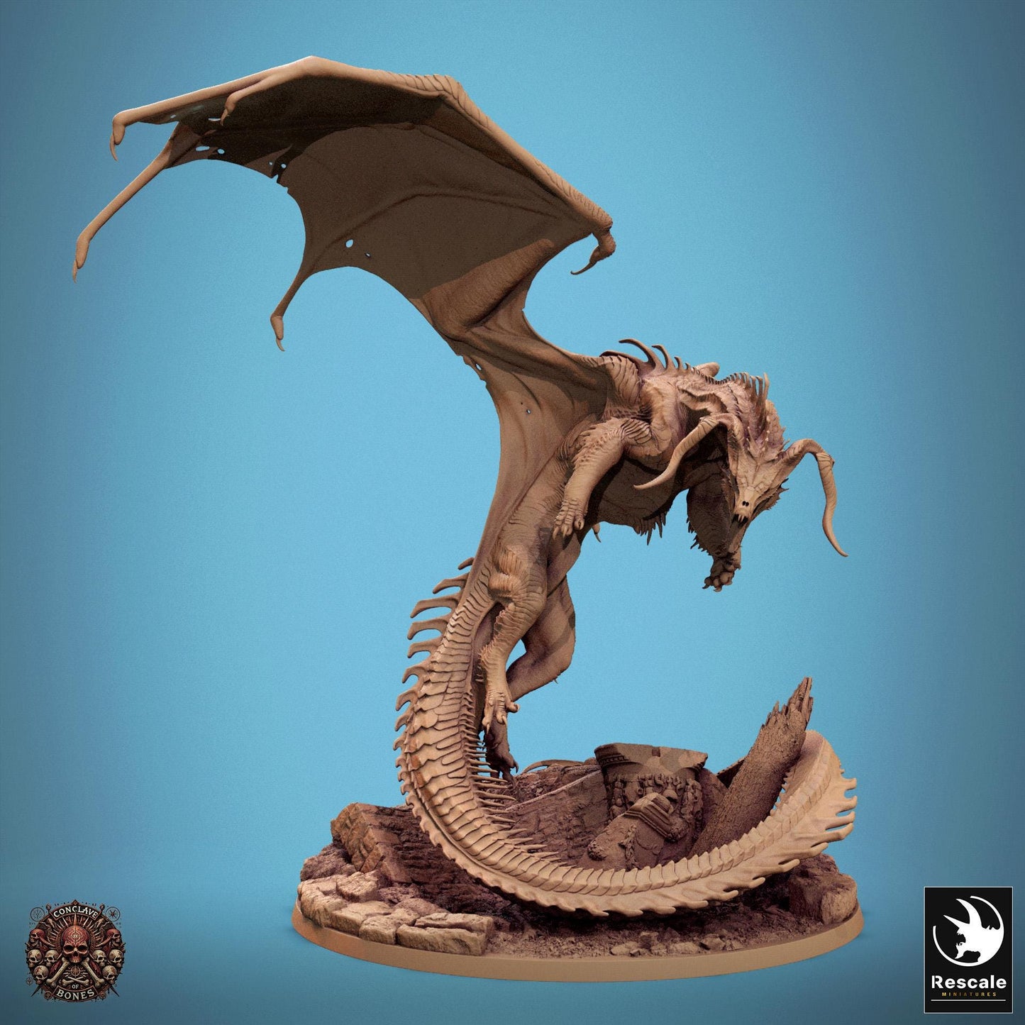 Black Dragon - Resin Miniature - Tabletop miniature - Fantasy Miniature - 32mm - D&D - Sci-fi Miniature - Rescale DnD