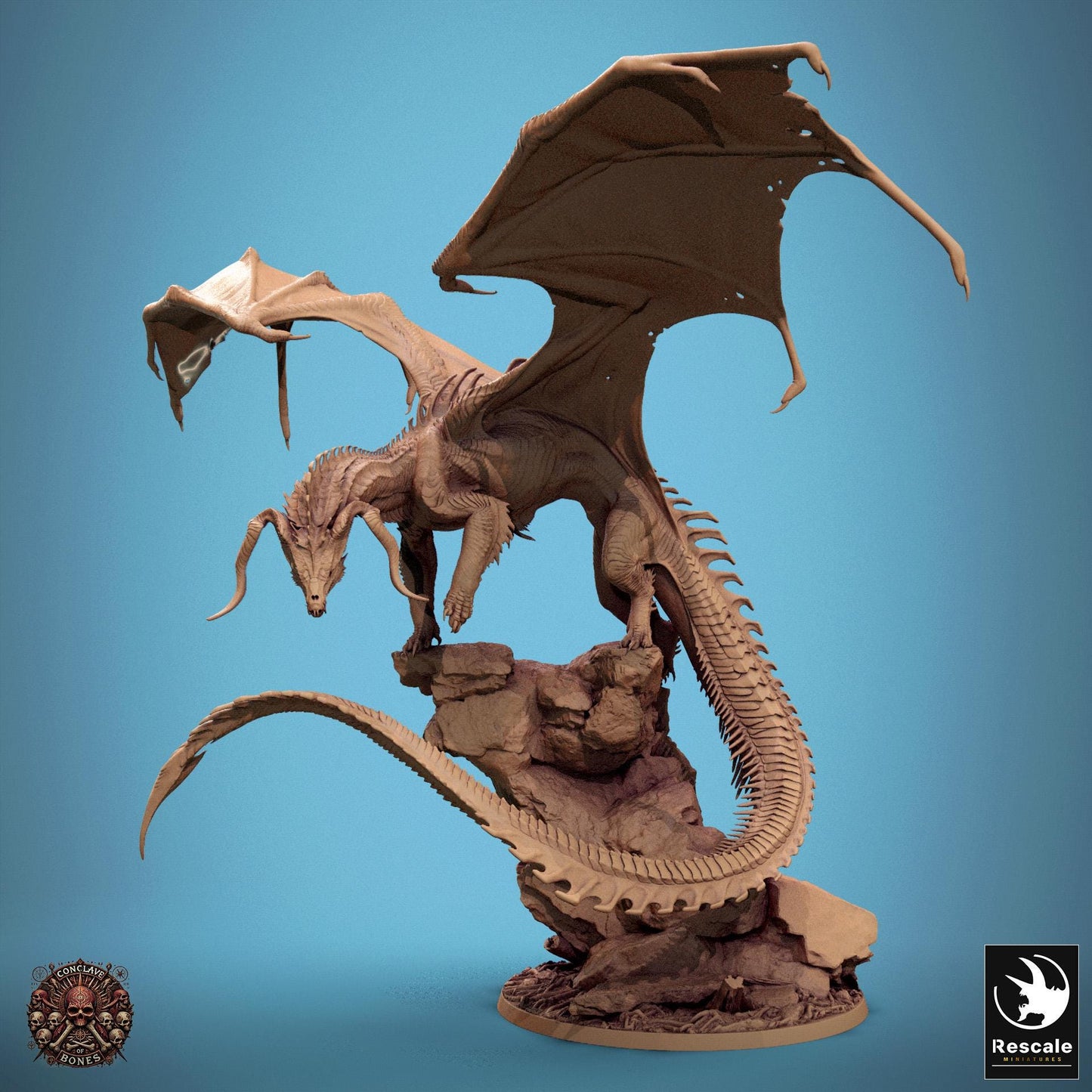 Black Dragon -  Resin Miniature - Tabletop  miniature - Fantasy Miniature - 32mm - D&D -  Sci-fi Miniature - Rescale