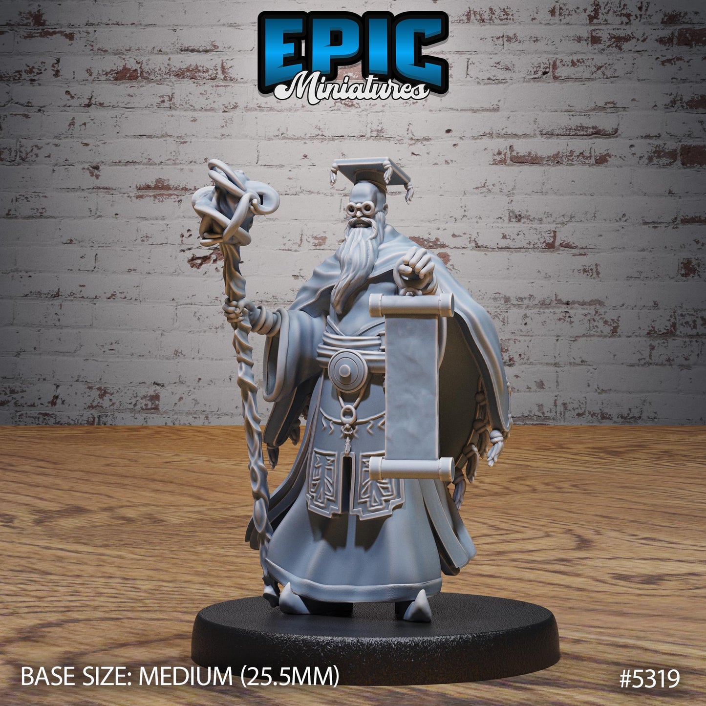 DnD Schoolar wizard -  Resin Miniature - Tabletop  miniature - Fantasy Miniature - 32mm - D&D -  Sci-fi Miniature