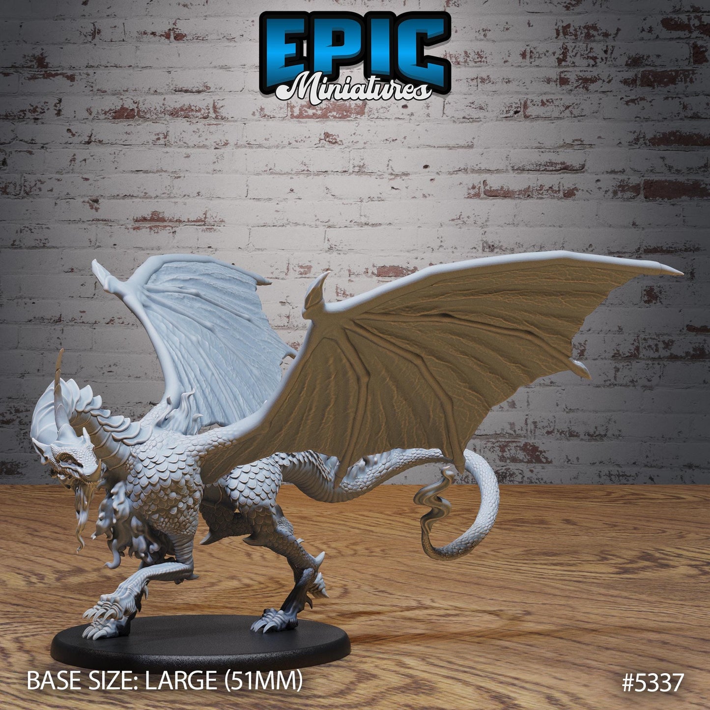 DnD Moonstone Dragon -  Resin Miniature - Tabletop  miniature - Fantasy Miniature - 32mm - D&D -  Sci-fi Miniature