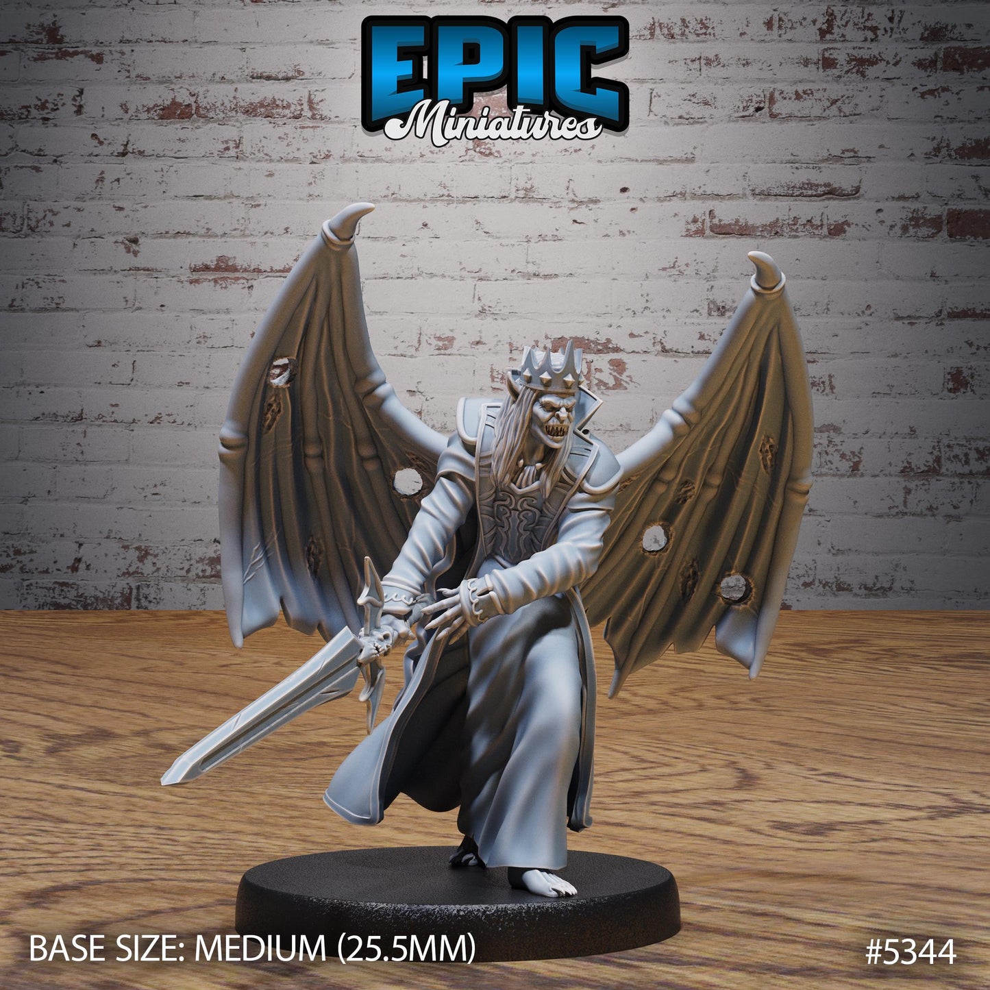 DnD Vampire King -  Resin Miniature - Tabletop  miniature - Fantasy Miniature - 32mm - D&D -  Sci-fi Miniature