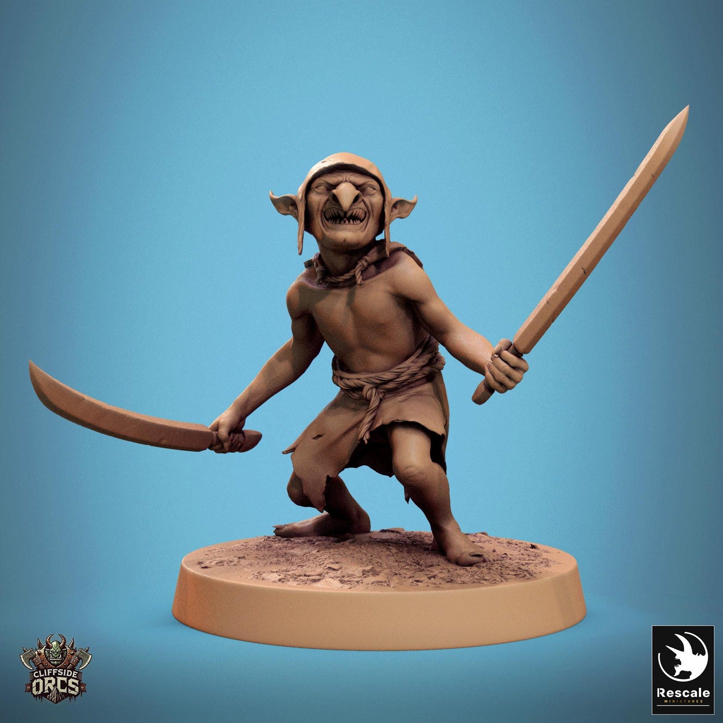 Goblins 2 -  Resin Miniature - Tabletop  miniature - Fantasy Miniature - 32mm - D&D -  Sci-fi Miniature - Papsikel DnD