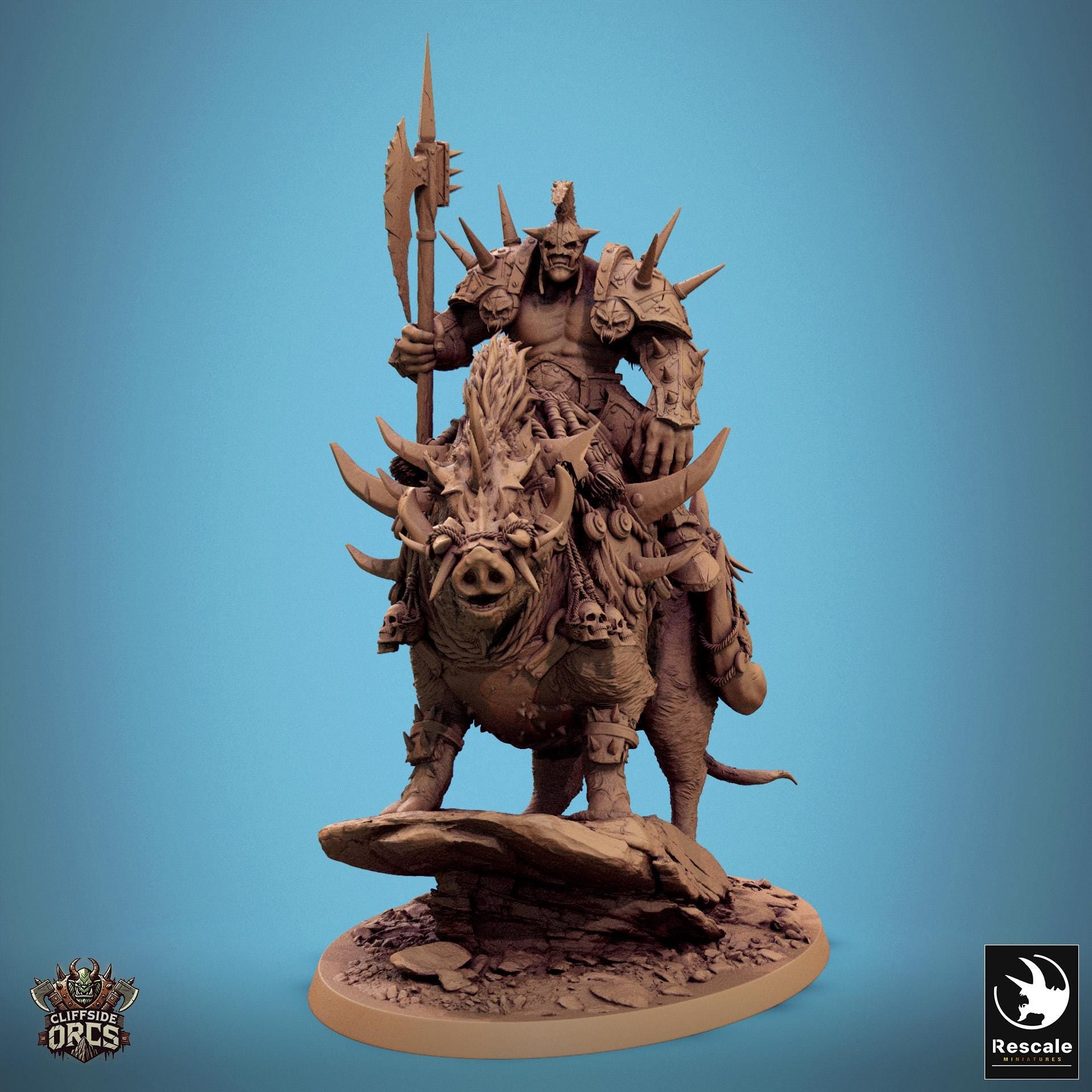 Boars Mounted - Resin Miniature - Tabletop miniature - Fantasy Miniature - 32mm - D&D - Sci-fi Miniature - Papsikel DnD