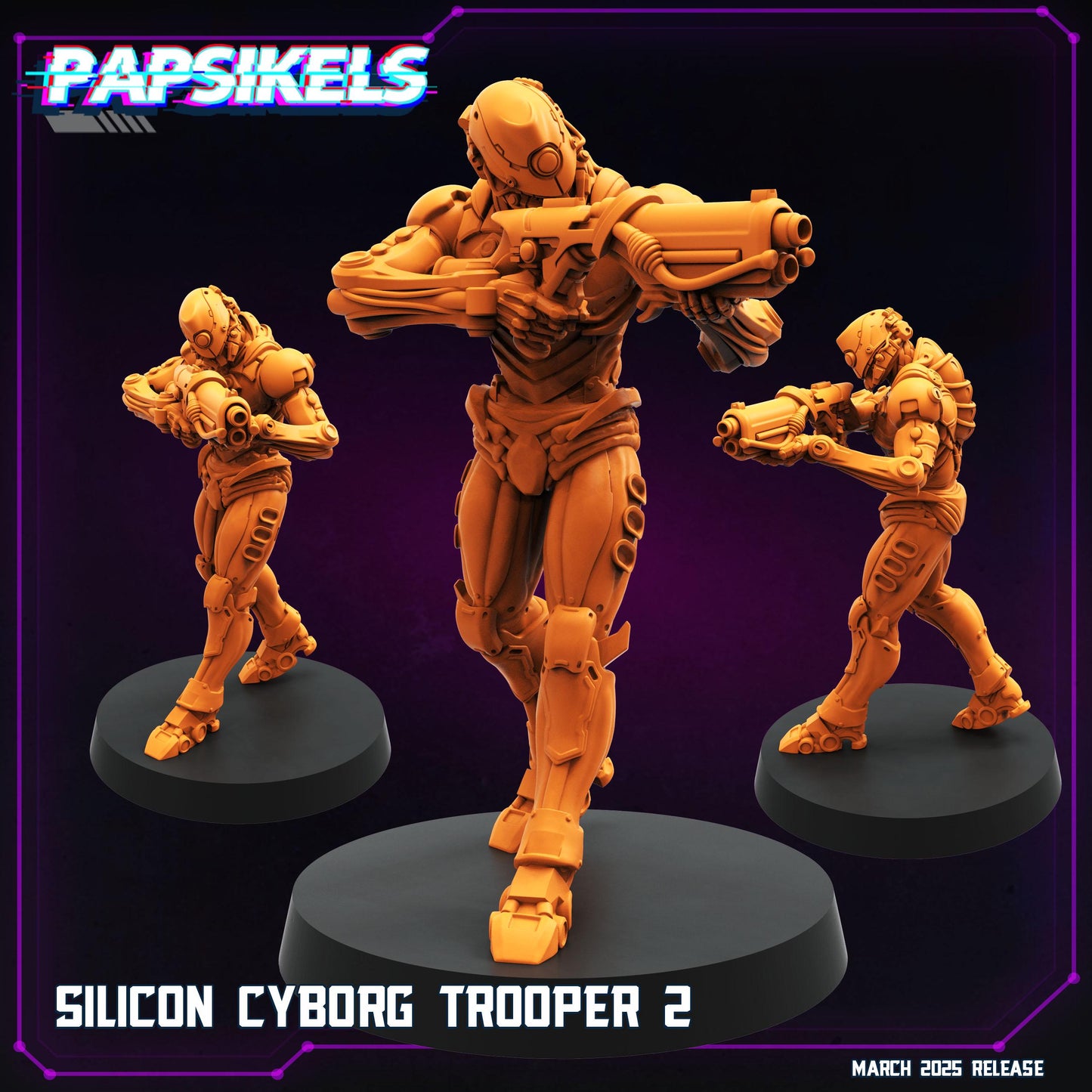 Silicon Cyborg Troopers -  Resin Miniature - Tabletop  miniature - Fantasy Miniature - 32mm - D&D -  Sci-fi Miniature - Papsikel