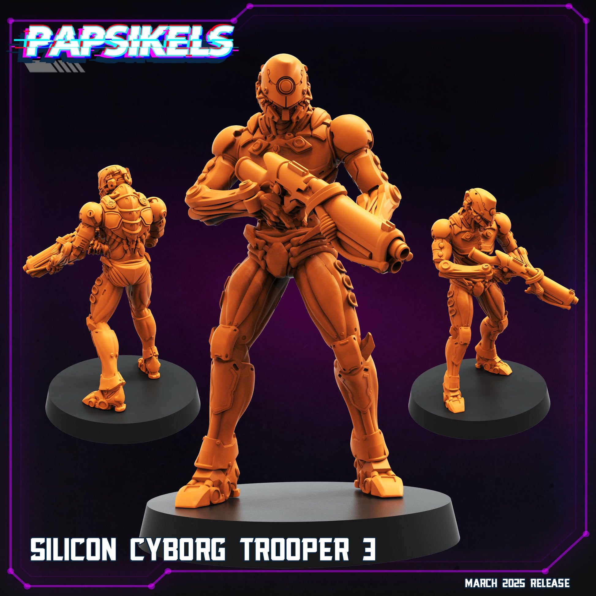 Silicon Cyborg Troopers - Resin Miniature - Tabletop miniature - Fantasy Miniature - 32mm - D&D - Sci-fi Miniature - Papsikel